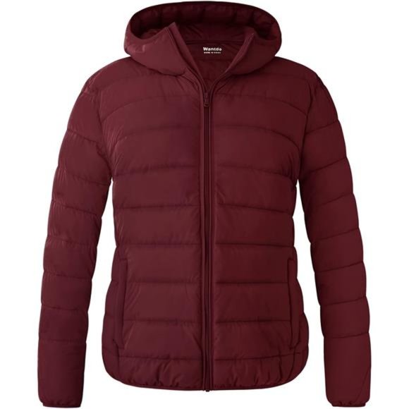 Lightweight Puffer Jacket Packable Hooded Long-Sleeve Quilted Coat For Women